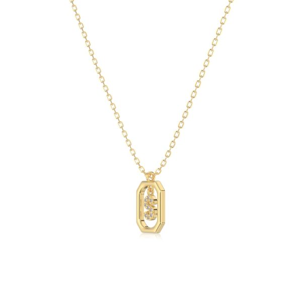 925 Sterling Silver 14K Gold Plated Cubic Zirconia Necklace