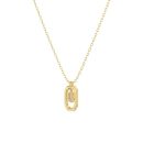 925 Sterling Silver 14K Gold Plated Cubic Zirconia Necklace