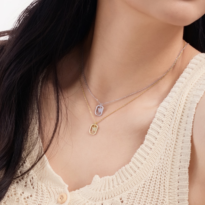 925 Sterling Silver 14K Gold Plated Cubic Zirconia Necklace - Image 3