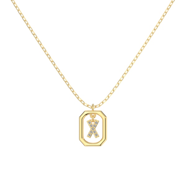 925 Sterling Silver 14K Gold Plated Cubic Zirconia Necklace - Image 4