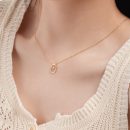 925 Sterling Silver 14K Gold Plated Cubic Zirconia Necklace