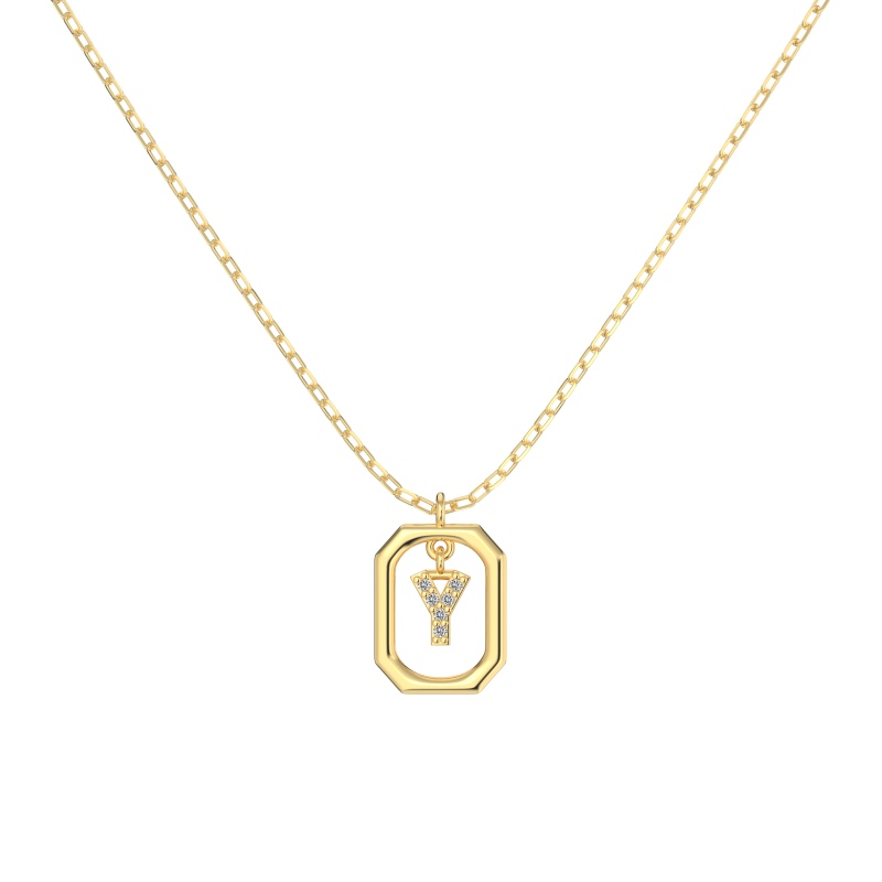 925 Sterling Silver 14K Gold Plated Cubic Zirconia Necklace - Image 2