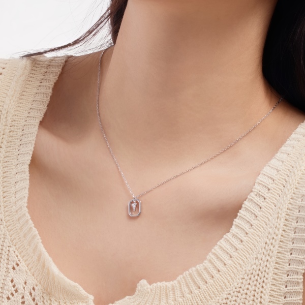 925 Sterling Silver 14K Gold Plated Cubic Zirconia Necklace - Image 5