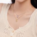 925 Sterling Silver 14K Gold Plated Cubic Zirconia Necklace