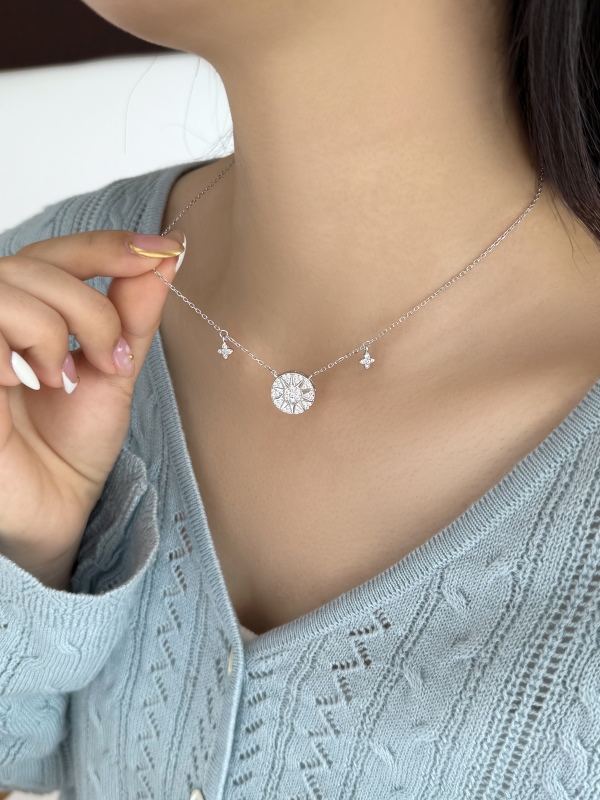925 Sterling Silver 18K Gold Plated Cubic Zirconia Necklace - Image 4