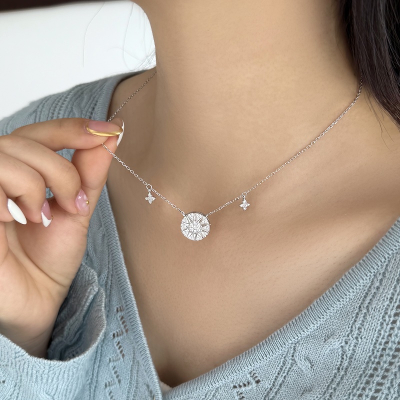 925 Sterling Silver 18K Gold Plated Cubic Zirconia Necklace