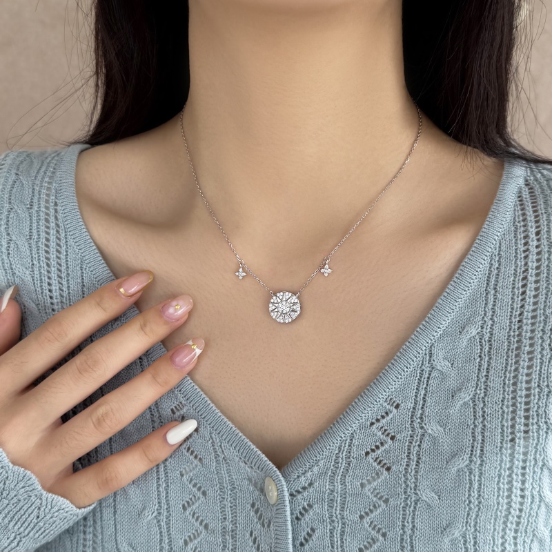 925 Sterling Silver 18K Gold Plated Cubic Zirconia Necklace - Image 3