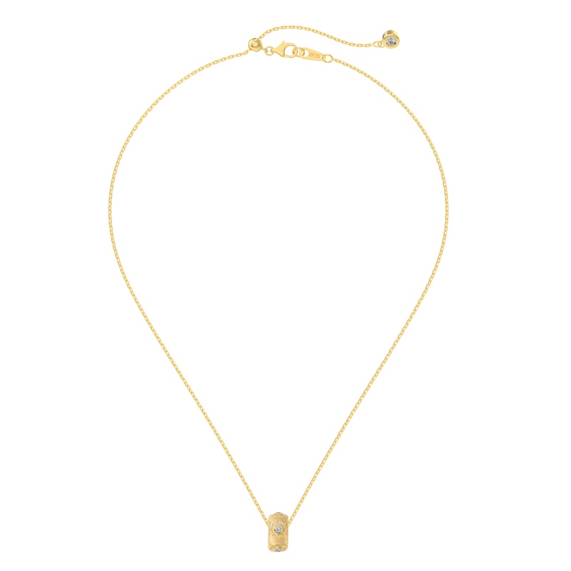 925 Sterling Silver 22K Gold Plated Cubic Zirconia Necklace