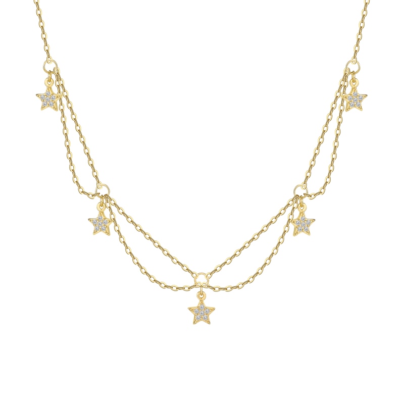 925 Sterling Silver 18K Gold Plated Necklace
