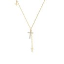 925 Sterling Silver 18K Gold Plated Cubic Zirconia Necklace