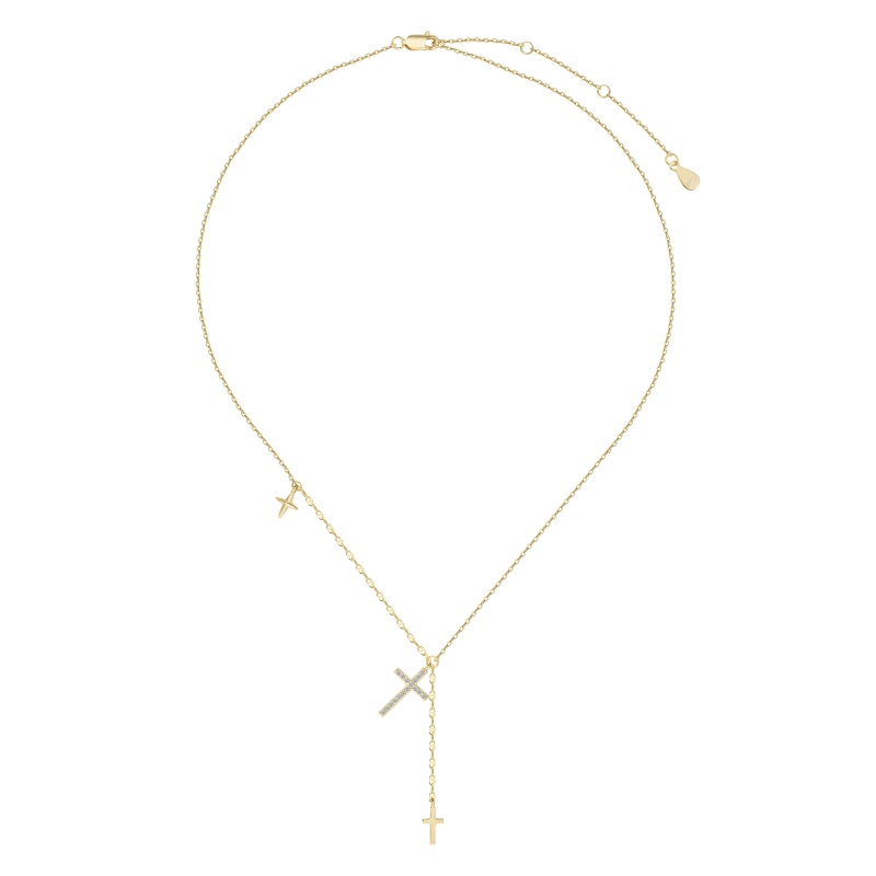 925 Sterling Silver 18K Gold Plated Cubic Zirconia Necklace - Image 2