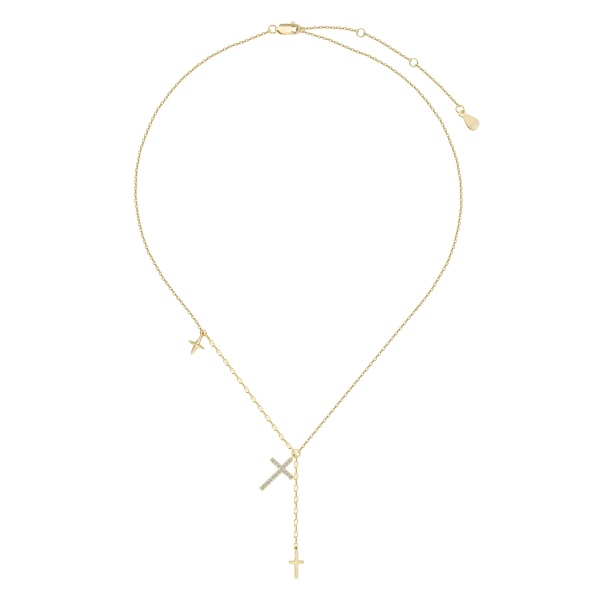 925 Sterling Silver 18K Gold Plated Cubic Zirconia Necklace - Image 5