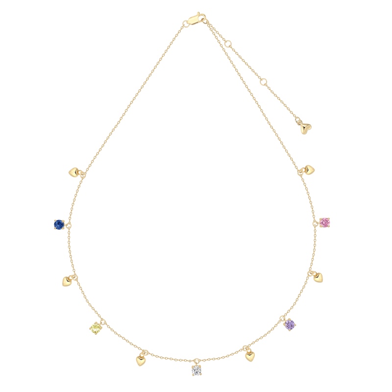 925 Sterling Silver 18K Gold Plated Cubic Zirconia Necklace