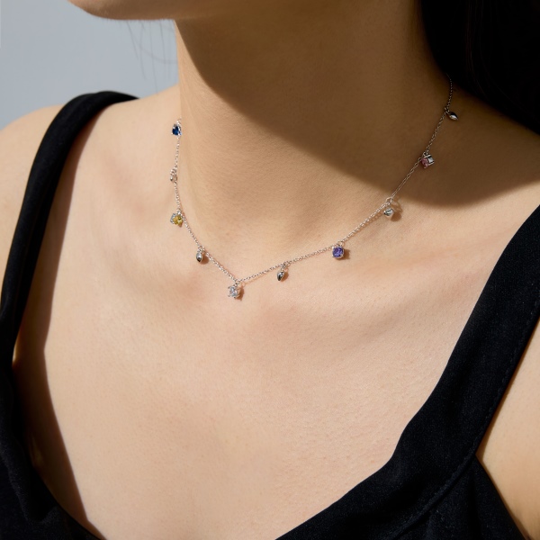 925 Sterling Silver Cubic Zirconia Necklace - Image 5