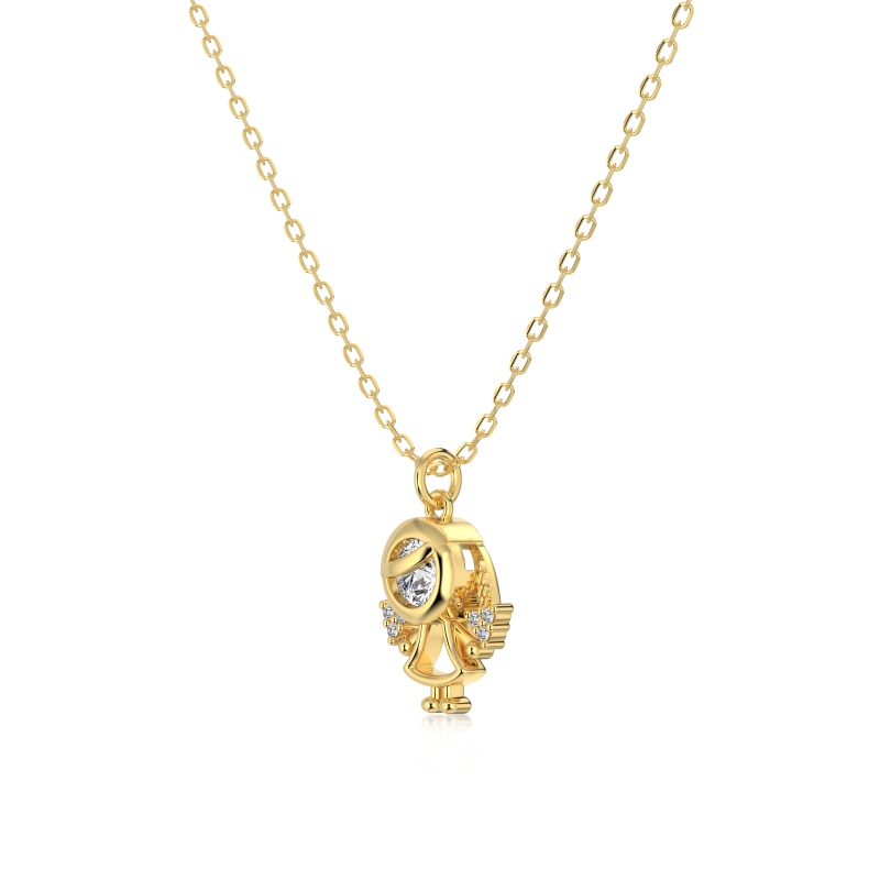 925 Sterling Silver 18K Gold Plated Cubic Zirconia Necklace - Image 3