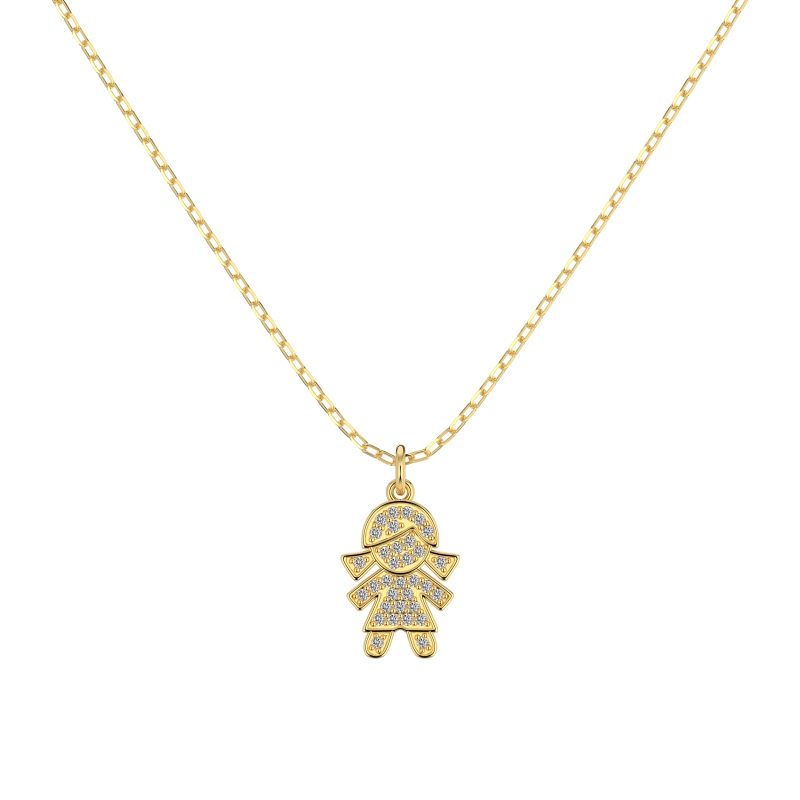 925 Sterling Silver 18K Gold Plated Cubic Zirconia Necklace - Image 3