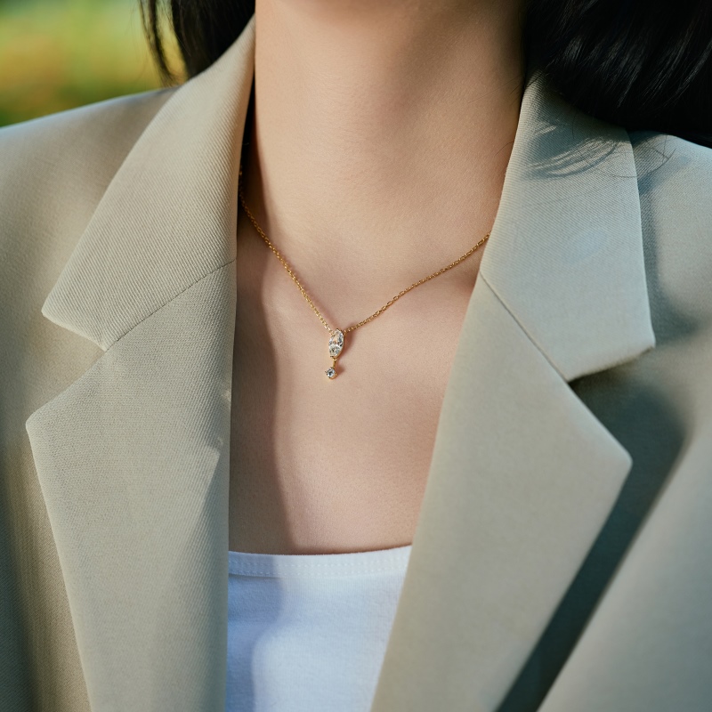 925 Sterling Silver 18K Gold Plated Cubic Zirconia Necklace
