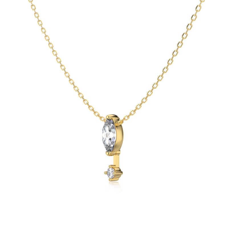 925 Sterling Silver 18K Gold Plated Cubic Zirconia Necklace - Image 3