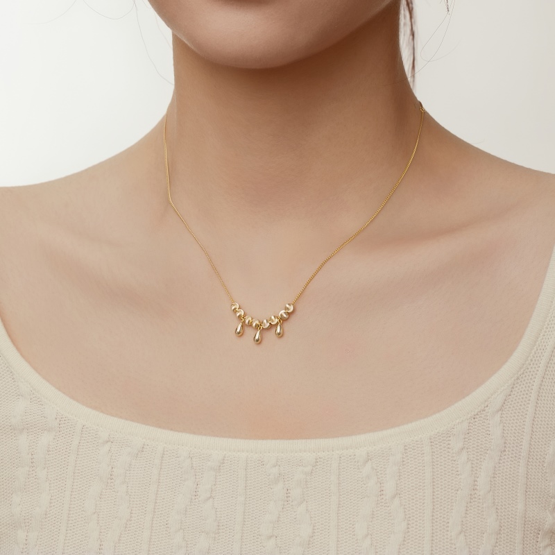 925 Sterling Silver 14K Plated Cat Eye Necklace - Image 3