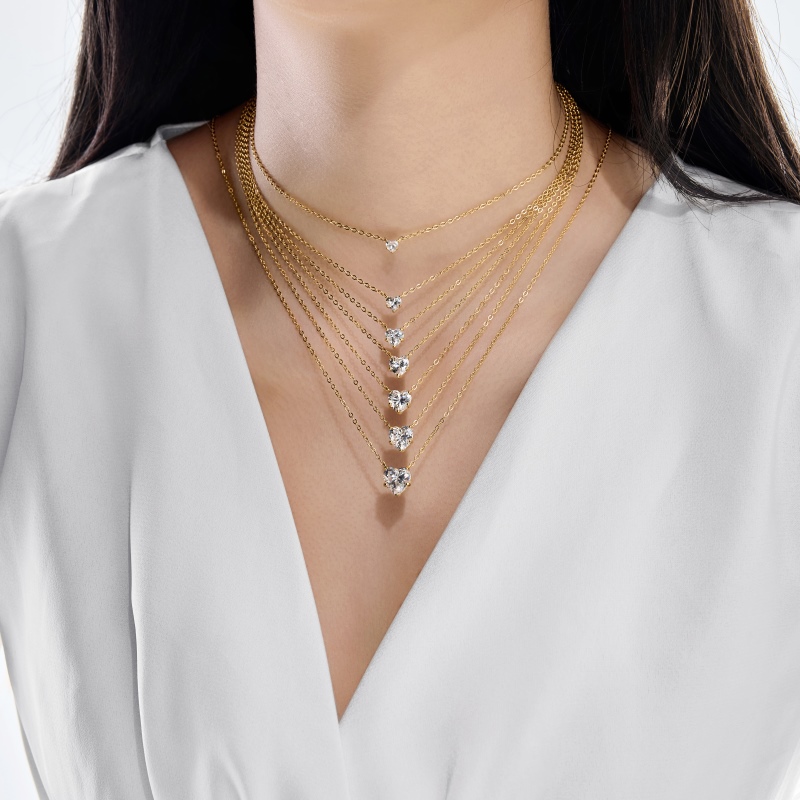 925 Sterling Silver 18K Gold Plated Cubic Zirconia Necklace