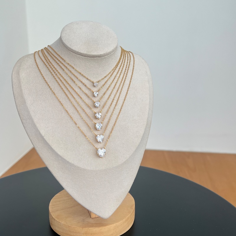 925 Sterling Silver 18K Gold Plated Cubic Zirconia Necklace - Image 3