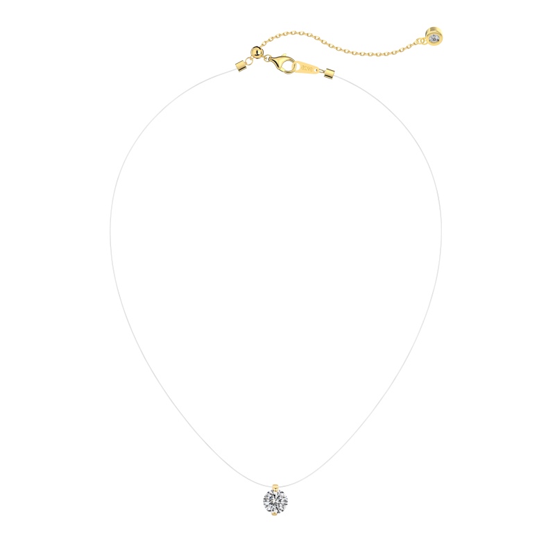 925 Sterling Silver 18K Gold Plated Cubic Zirconia Necklace