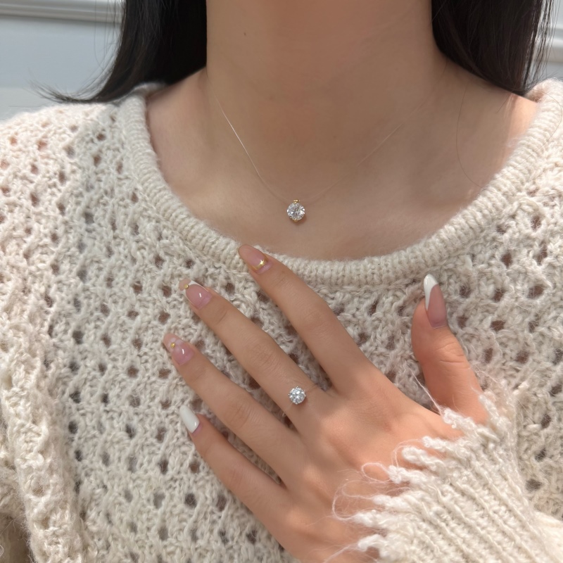 925 Sterling Silver 18K Gold Plated Cubic Zirconia Necklace - Image 2