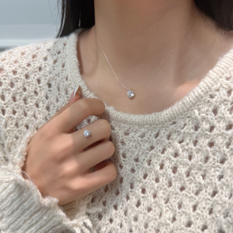 925 Sterling Silver 18K Gold Plated Cubic Zirconia Necklace - Image 3