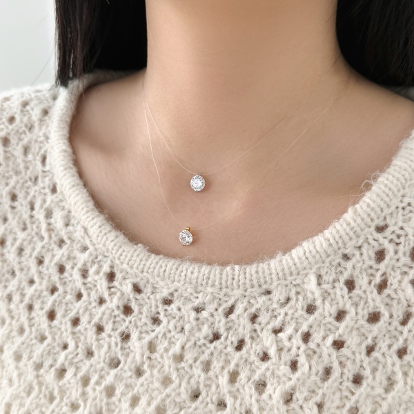 925 Sterling Silver 18K Gold Plated Cubic Zirconia Necklace - Image 5