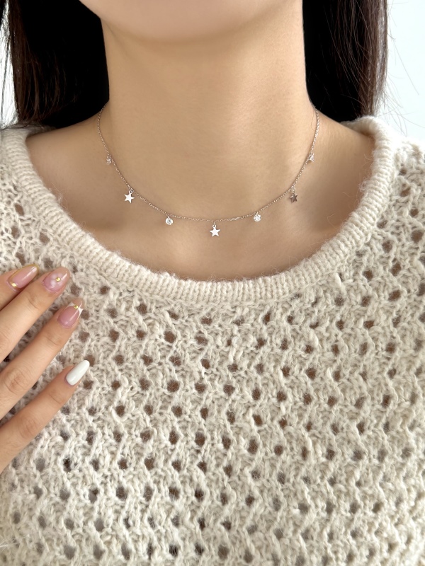 925 Sterling Silver 18K Gold Plated Cubic Zirconia Necklace - Image 5