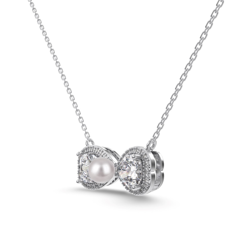 925 Sterling Silver Cubic Zirconia Heart Necklace