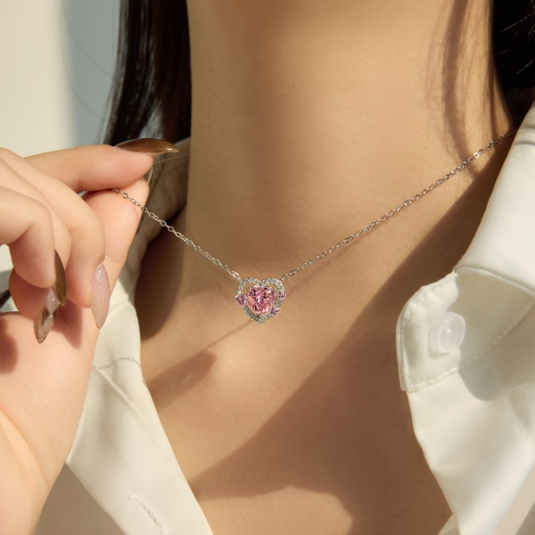 925 Sterling Silver Cubic Zirconia Heart Necklace - Image 5