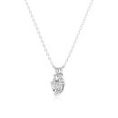 925 Sterling Silver Cubic Zirconia Heart Necklace