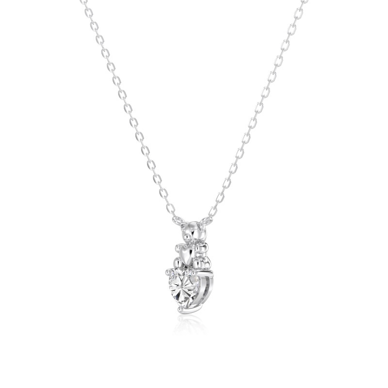 925 Sterling Silver Cubic Zirconia Heart Necklace