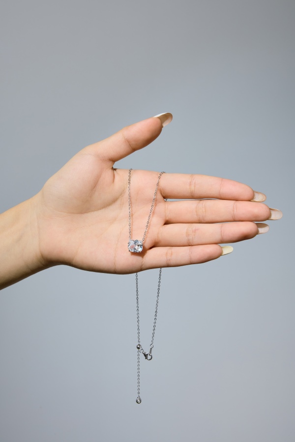 925 Sterling Silver Cubic Zirconia Necklace - Image 4