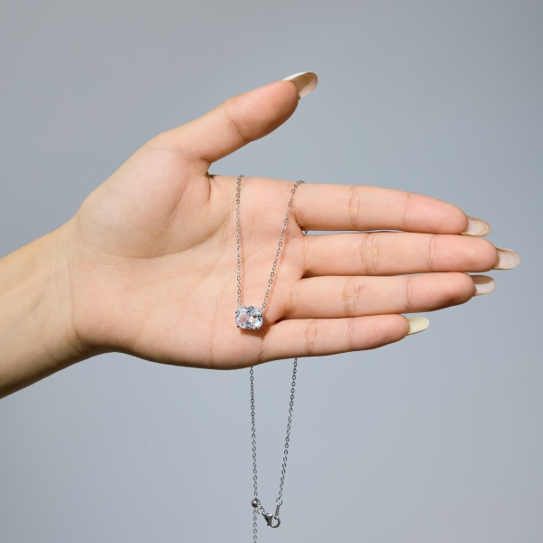 925 Sterling Silver Cubic Zirconia Necklace - Image 5