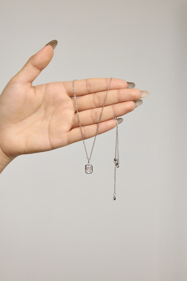 925 Sterling Silver 18K Gold Plated Cubic Zirconia Necklace - Image 4