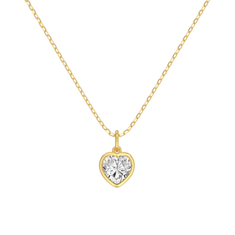 925 Sterling Silver 18K Gold Plated Cubic Zirconia Necklace - Image 2