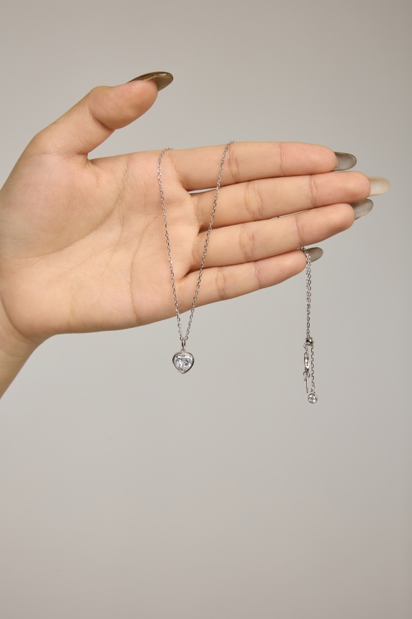 925 Sterling Silver 18K Gold Plated Cubic Zirconia Necklace - Image 4