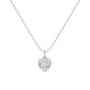 925 Sterling Silver Cubic Zirconia Heart Necklace