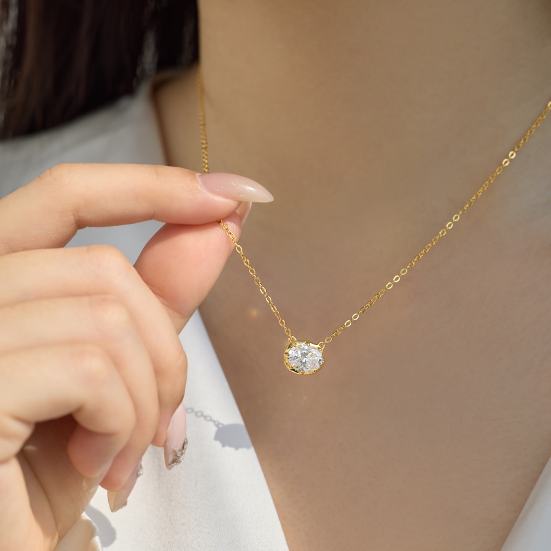 925 Sterling Silver 18K Gold Plated Cubic Zirconia Necklace - Image 2