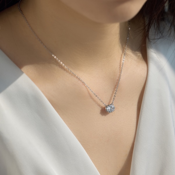 925 Sterling Silver 18K Gold Plated Cubic Zirconia Necklace - Image 4
