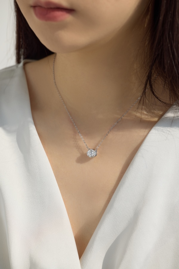 925 Sterling Silver 18K Gold Plated Cubic Zirconia Necklace - Image 5