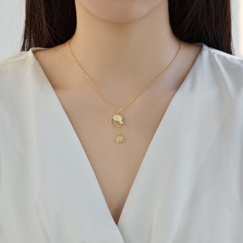 925 Sterling Silver 18K Gold Plated Cubic Zirconia Necklace