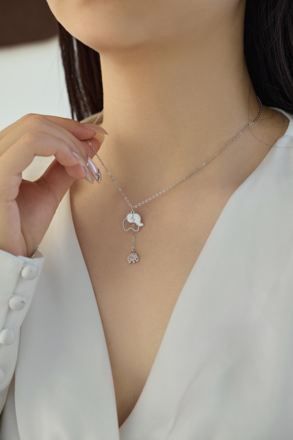 925 Sterling Silver 18K Gold Plated Cubic Zirconia Necklace - Image 5