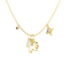 925 Sterling Silver 18K Gold Plated Cubic Zirconia Necklace