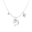 925 Sterling Silver Cubic Zirconia Unicorn Necklace