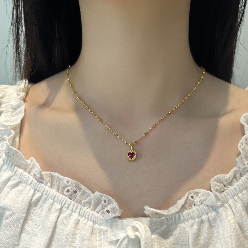 925 Sterling Silver 18K Gold Plated Cubic Zirconia Necklace - Image 2