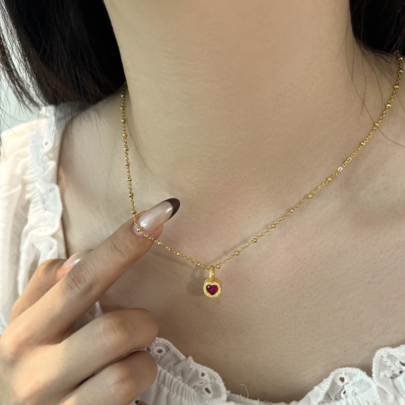 925 Sterling Silver 18K Gold Plated Cubic Zirconia Necklace - Image 3
