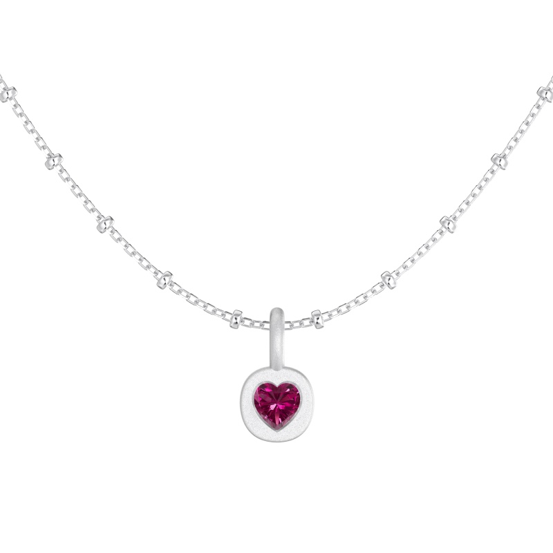 925 Sterling Silver Cubic Zirconia Heart Necklace